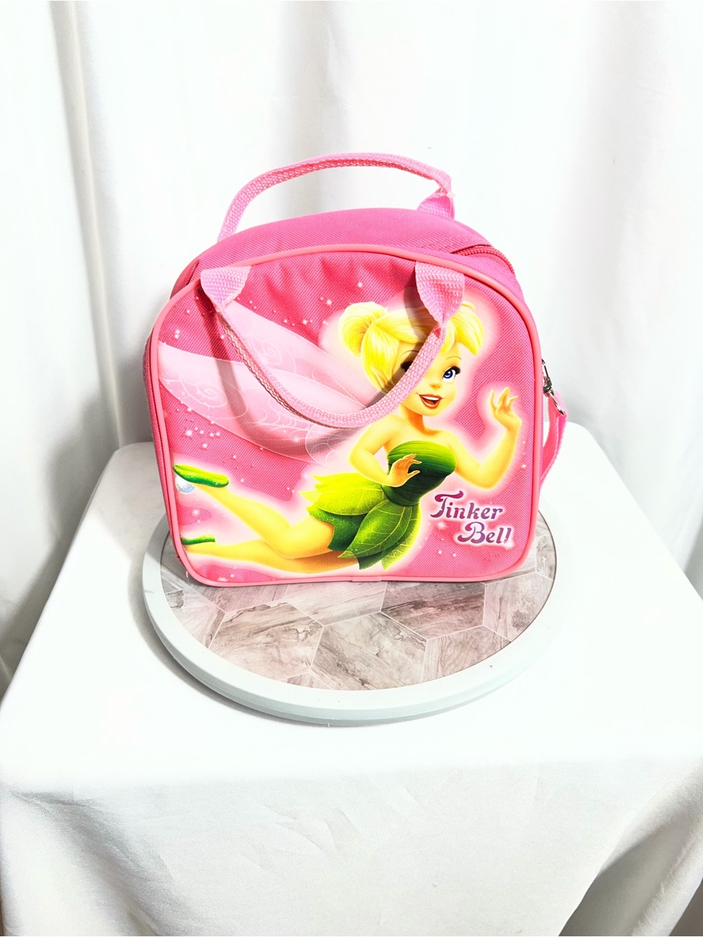 Disney Tinker Bell Lunch Bag Pink Insulated Kids Lunchbox Strap New Tag